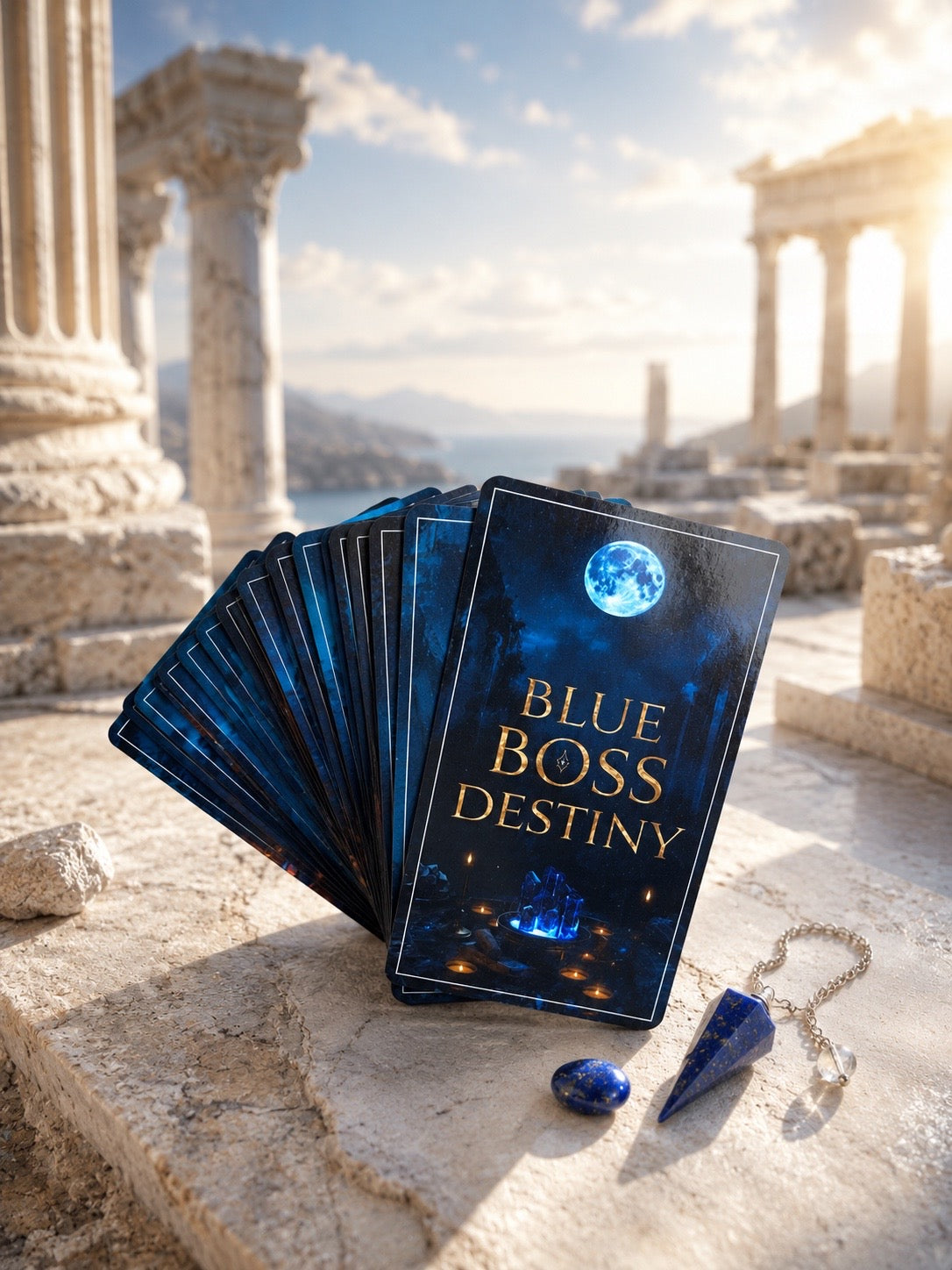 Box Prestige Édition Limitée – BlueBossDestiny et son pendule en Lapis-Lazuli